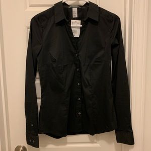 H&M Black Size 8 Black Button Up Shirt